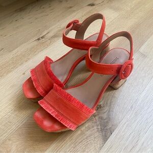 Red Bernardo platform heels